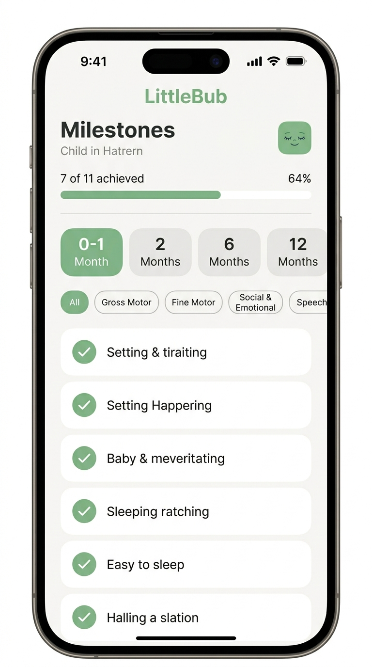 Milestones — BubDaze app screenshot